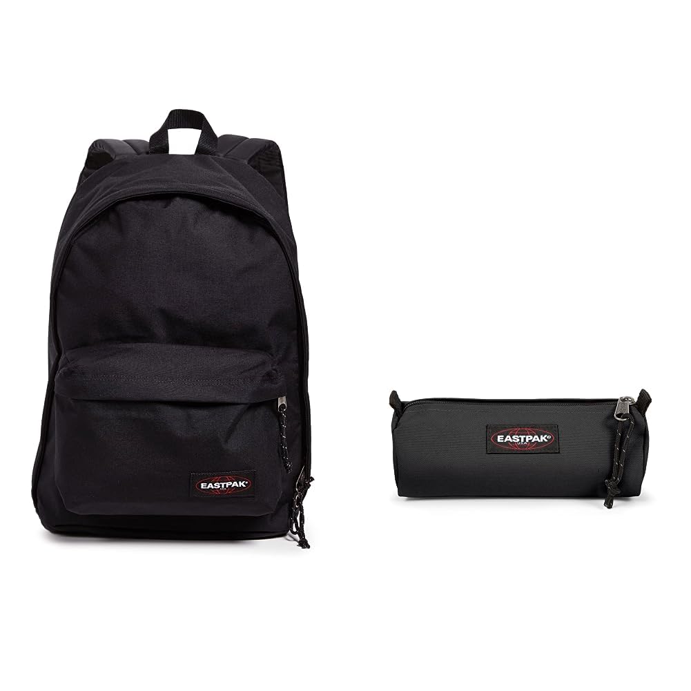 EASTPAK OUT OF OFFICE Rucksack, 44 cm, 27 L, Schwarz (Black) & BENCHMARK SINGLE Federmäppchen, 21 cm, Schwarz (Black)