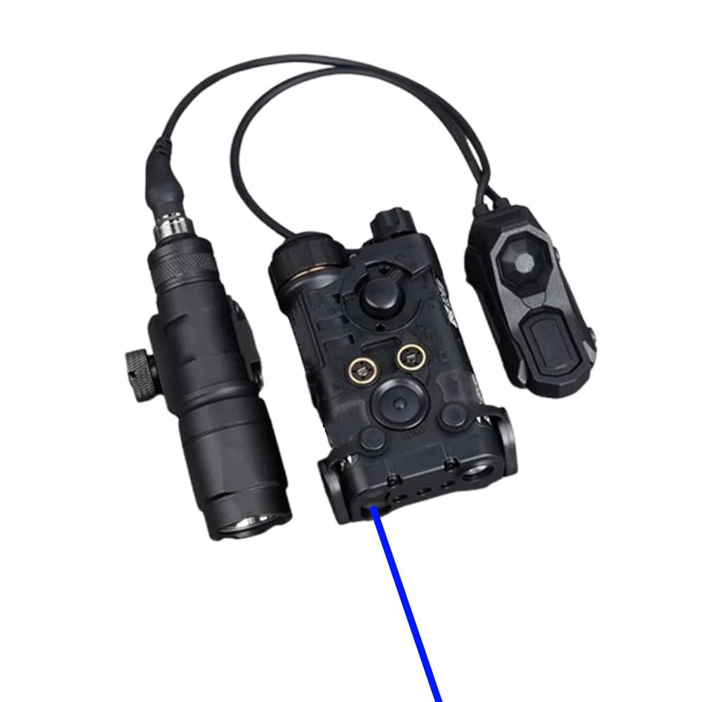 Plastic L3-NG Box Aiming Laser Sights(with IR Laser + Blue Laser+White Light), & M300A Strong LED Flashlight, & AX Modular Dual Wire Remote Pressure Switch(SF+2.5 Plug) Combo,BK
