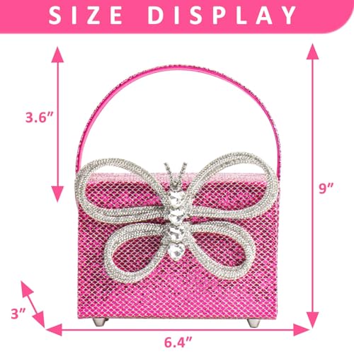 Clutch para mujer con diseño de mariposa y brillos miniatura 4