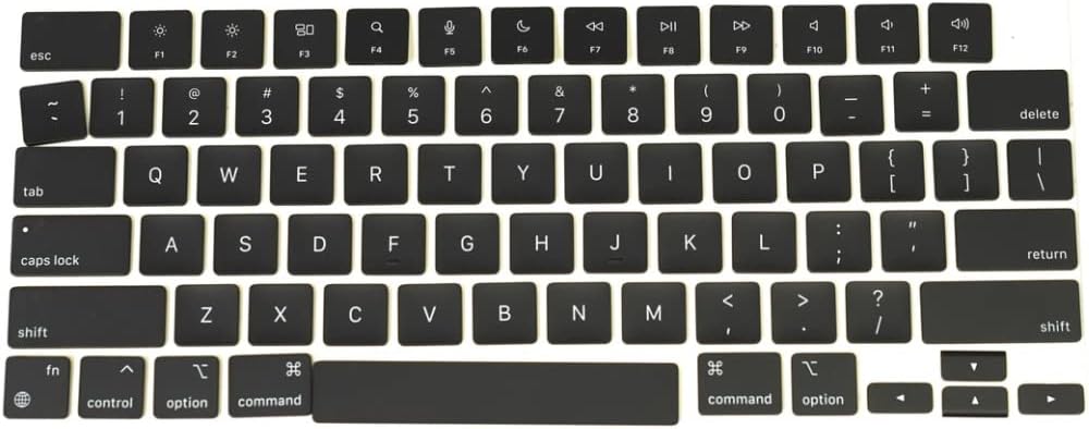 New US Layout Keyboard Key Keycaps Replacement for MacBook Air 13.6'' M2 A2681 Keycaps 2022 Year (Black)