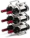 Mango Steam 6 Bottle Counter-top Wine Rack - Storage Organizer for Kitchen Countertops, Pantry, Fridge - (Silver)