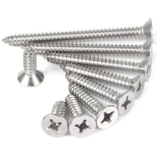 100 tornillos M4x30mm acero inoxidable cabeza plana Phillips miniatura 4