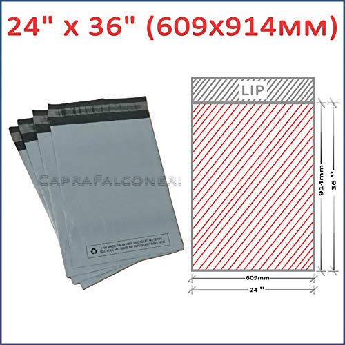 5 grandi sacchetti per spedizioni grigie, 61 x 91
