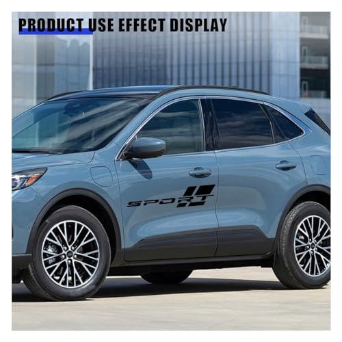 Image of 2PCS Car Sport Letter Logo Vinyl Decal, Exterior Accessories Fit for All Cars Side (Black&Black)