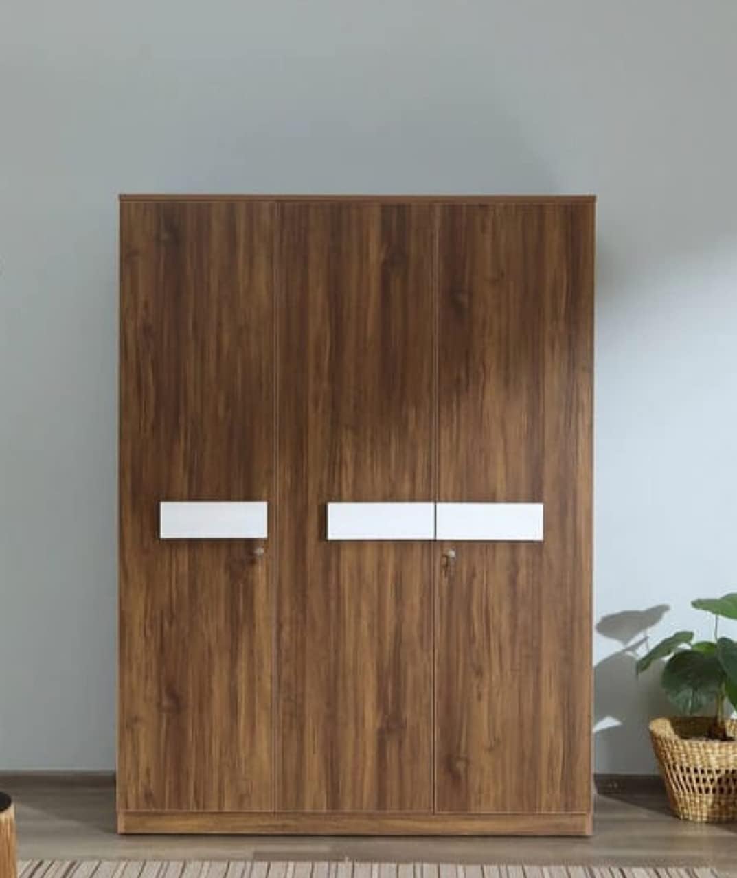 Engineered Wood 3 Door Wardrobe | With Drawer And Shelves