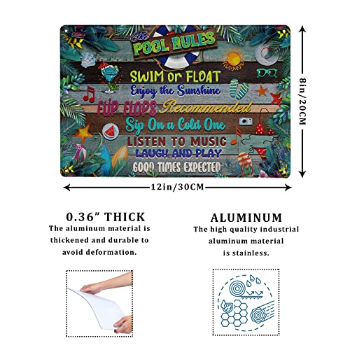 Harooni 4 Pack Retro Metal Tin Signs 8x12 Inch Vintage Pool miniatura 3