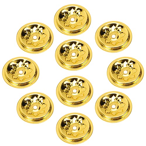 Cabilock Bicchiere 10 Pezzi Galleggiante Di Olio Per Lampade Al Burro Lumino D'epoca Porta Candele Votive Diwali Diyas Per Pooja Centratura Dello Stoppino Della Classico Tè Di Loto Metallo
