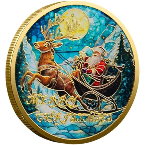 Muteitt Pièce De Défi De Noël, Pièces Commémoratives du Père Noël, Pièce De Collection Noël, De Noël