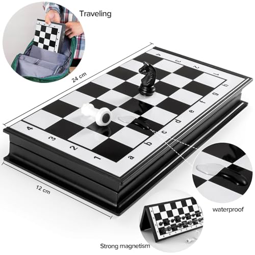 FanVince Schachspiel Schach Magnetisch Reise Spiel Hochwertig Chess Set Folding Schachbrett für Erwachsene Kinder