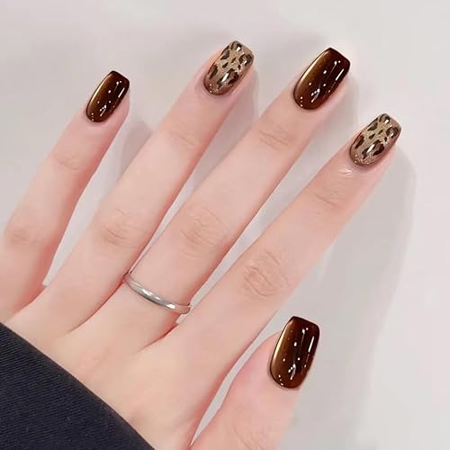 Wearable nail high-end champagne Burgundy and Nude Shades, Glitter Accent,