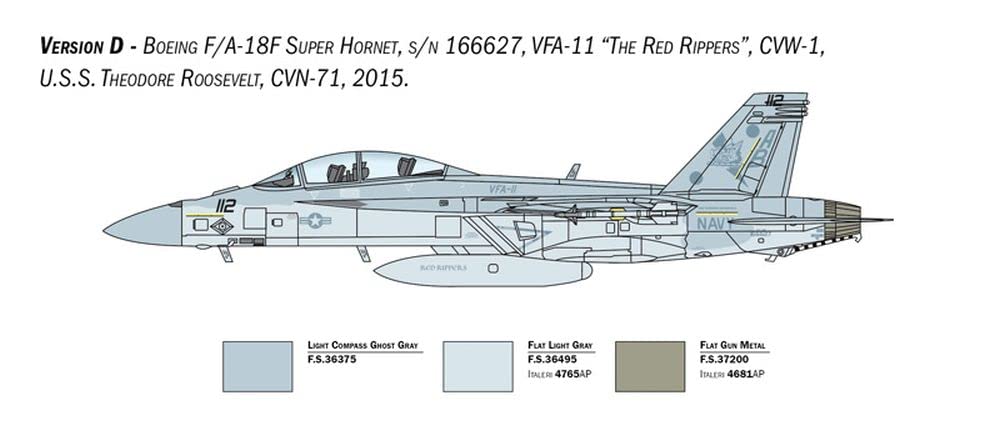 Italeri 2823 F/A-18F Super Hornet US Navy Special Colors, Scala 1:48, Plastic Model Kit, Modello in Plastica da Montare, Modellismo
