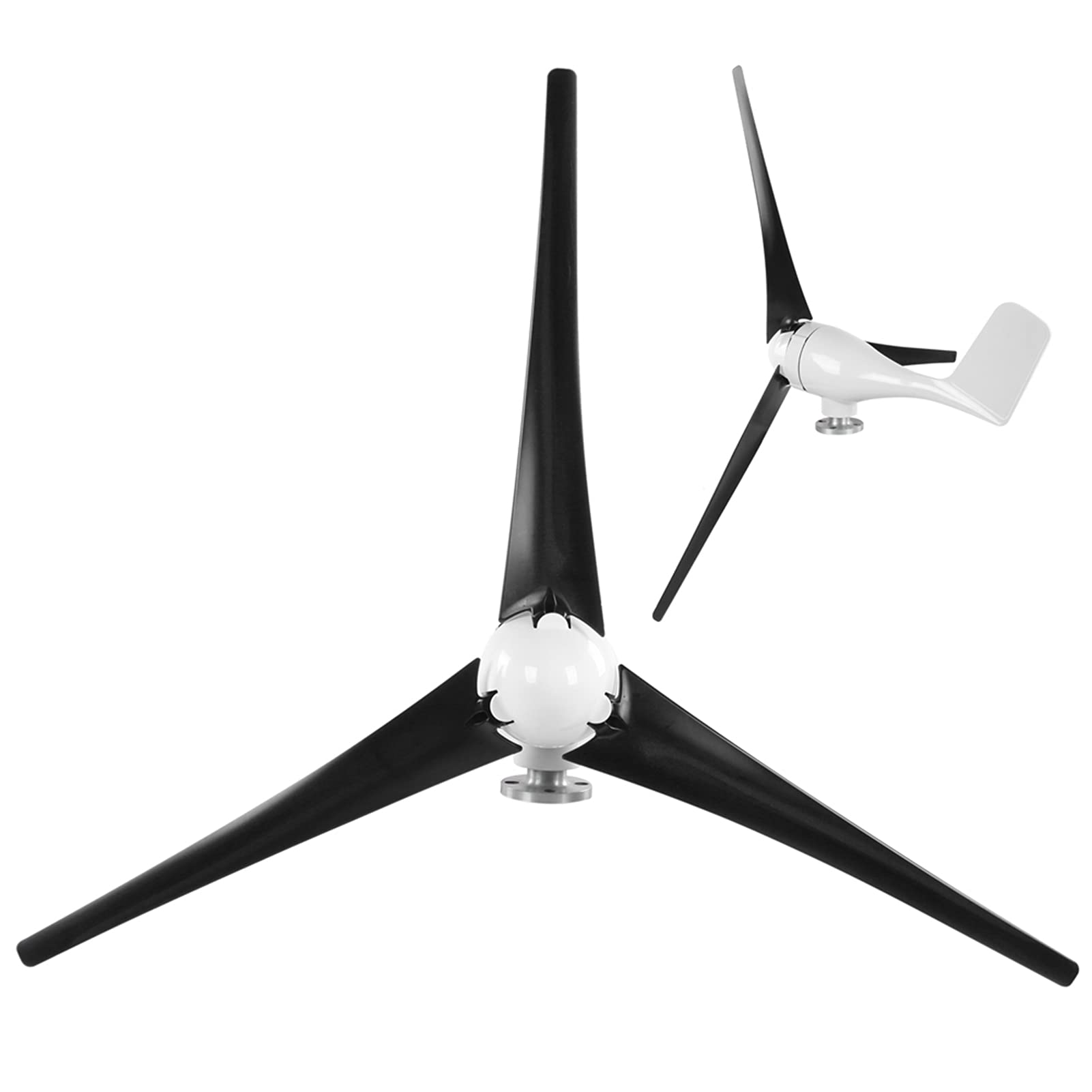 Haofy Kit de Aerogenerador de Generador de Turbinas Eólicas Eficiente de 100 W con Controlador Componentes Duraderos de 3 Aspas para Terrazas Generador Síncrono de Imán Permanente de CA Negro (48V)