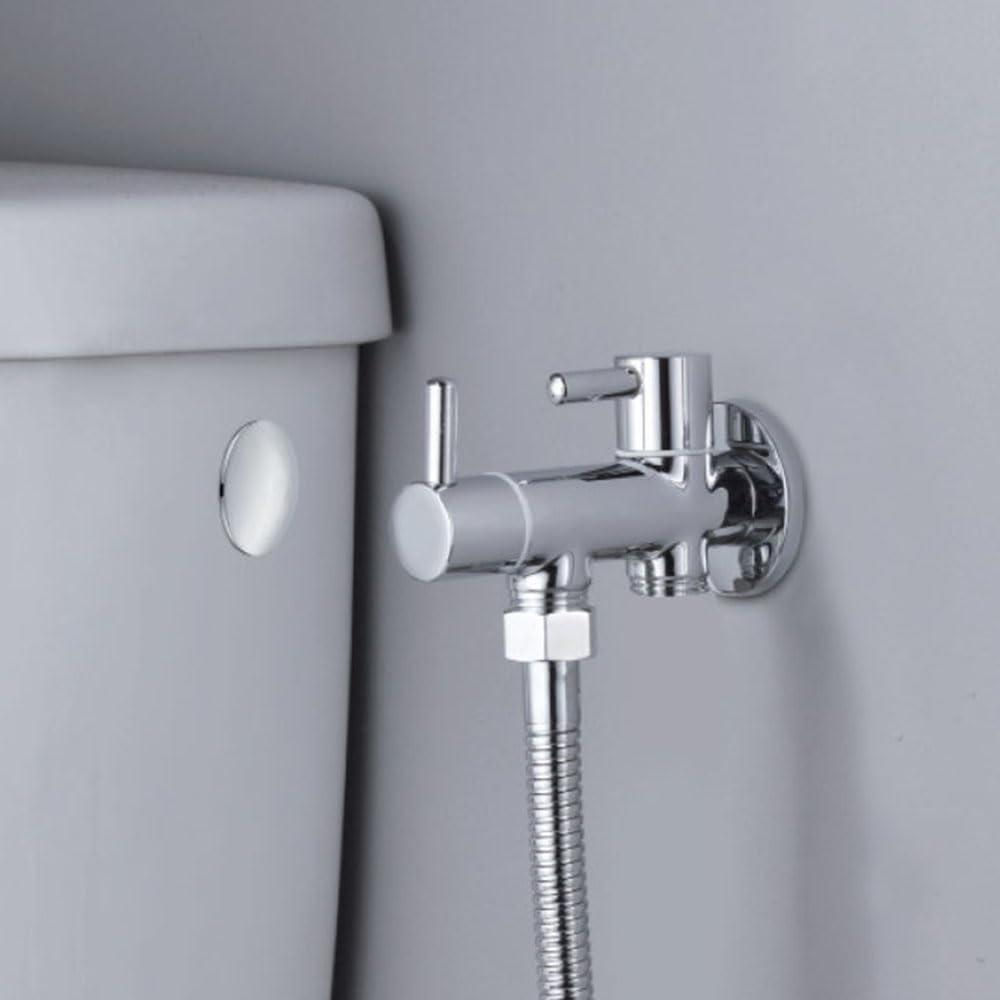 Kibath 414151 higiene íntima con instalación sin Obra sustituto del Bidet. Grifo para WC. Sólo Agua fría, Cromo Brillo