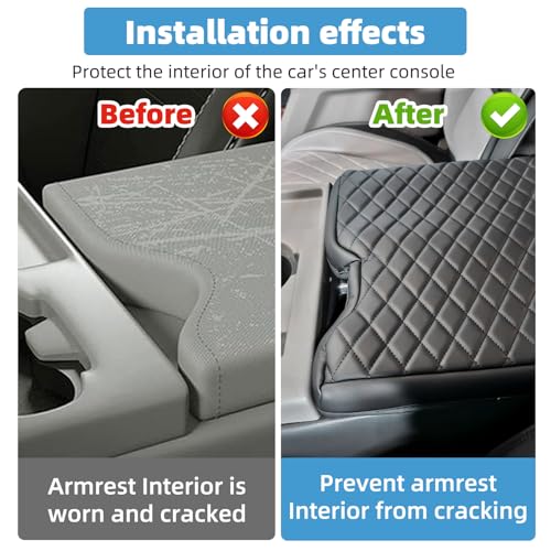 Image of Center Console Armrest Cover Compatible with Ford F150 2015-2025, 2017-2025 F250 F350 F450(for Jump Seat Only)
