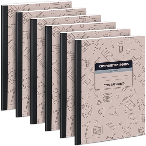 Cahier de composition ligné université lot de 6 pièces marron pour la prise de notes