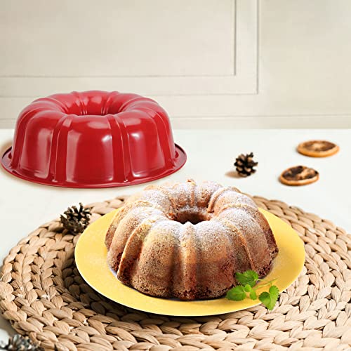 Taounoa Cake Pan, 2Pcs Cake Pan Nonstick 9.5 Inch Tube Pan 12 Cup Baking Cake Pan For Cake Mold Fluted Cake Pans For Anniversary Homemade Cake Quiche #TOP5