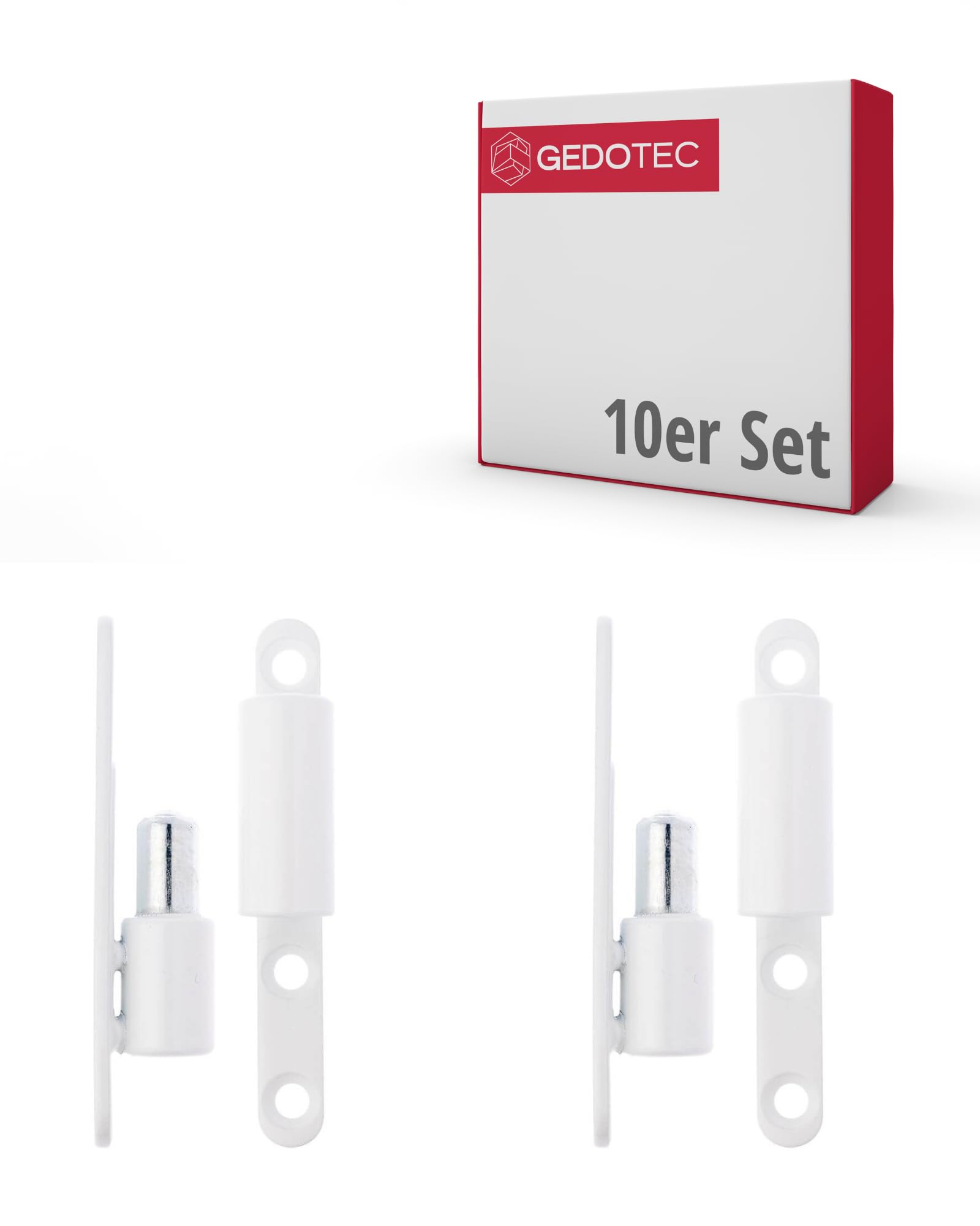 Gedotec White Hinges - Renovation Hinges Made Of Solid Steel - | P50 | Pack Of 10 Door Hinges For Screwing On Windows And Doors | Door Hinges For Wood And Plastic With Ball Bearing