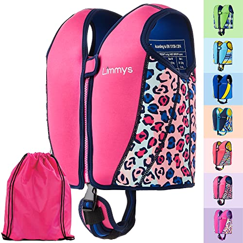Limmys Premium Neoprene Swim Vest for Children - Ideal Buoyancy Swimming Aid for Boys, Girls and Toddlers - Modern Design Swim Jacket - Drawstring Bag Included (Multicolor, Small)
