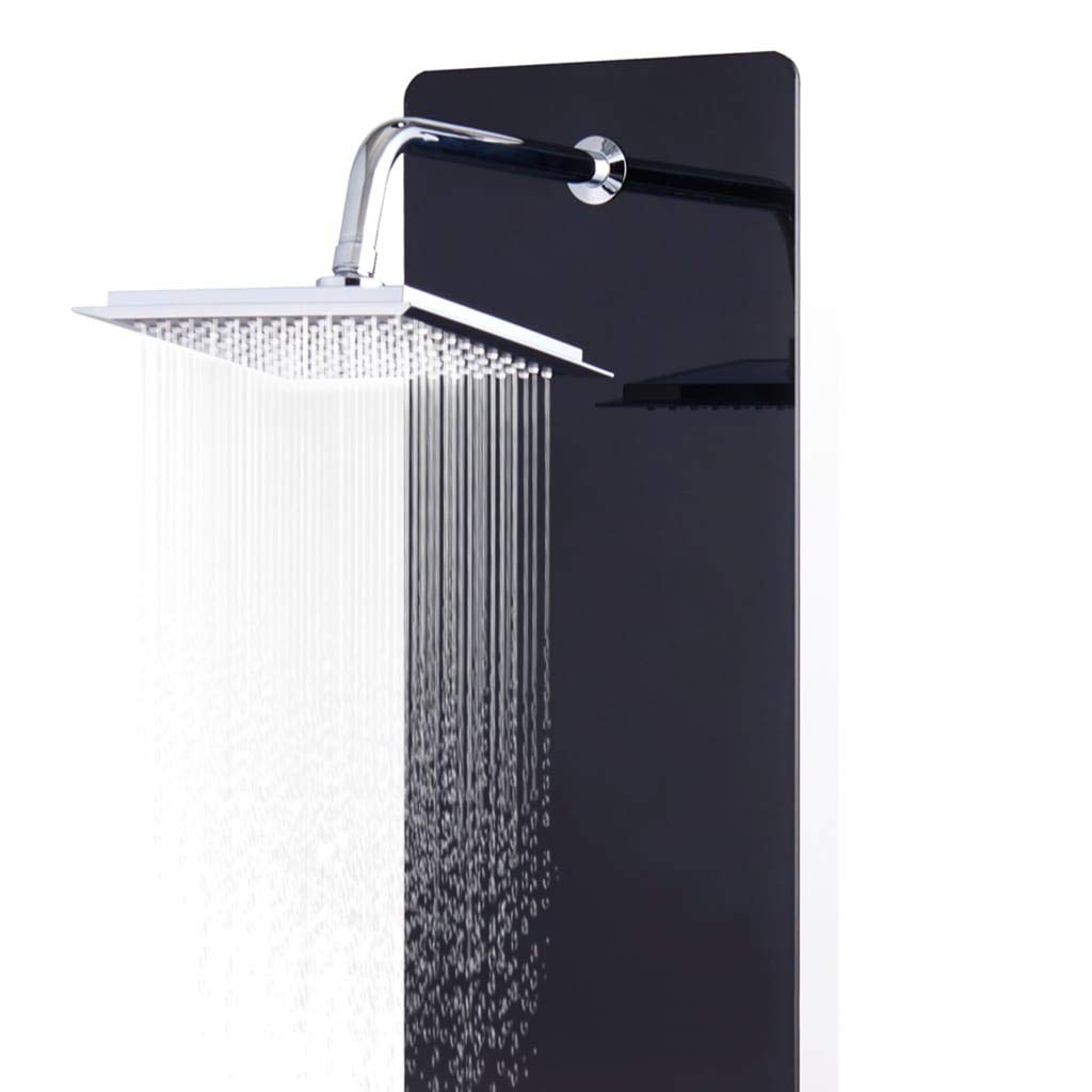vidaXL Panel ducha de vidrio negro 25x44,6x130 cm