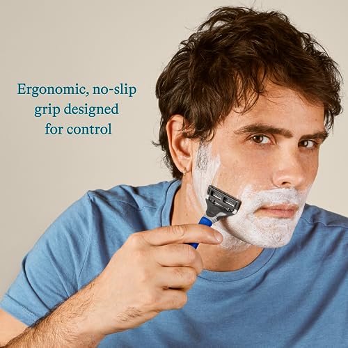 Harry's Razors for Men - Men's Razor Set with 5 Razor Blade Refills, Travel Blade Cover, 2 oz Shave Gel (Ocean Blue) - Thumbnail 2