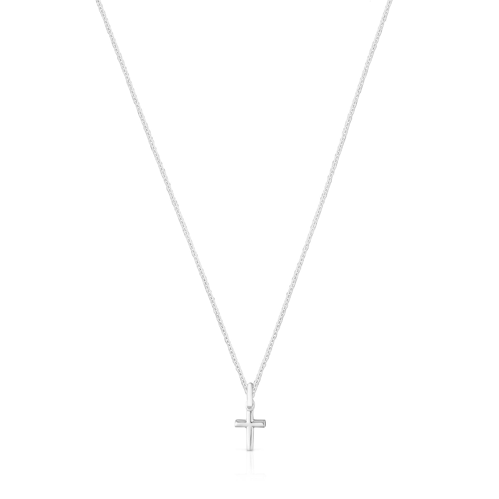 TOUS Collar Corto para Mujer de Plata de Primera Ley y Motivo Cruz, 45 Cm de Largo, Colección Motivos