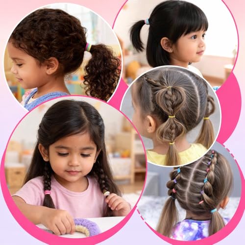 Image of Rubber Band for Hair Hair Ties for Women Hair Ties for Girls Ponytail Hair Band Ponytail Holder Hair Rubber Band for Women Stylish Hair Accessories for Kids Girls Baby Girl (Multicolor - Pack of 200)