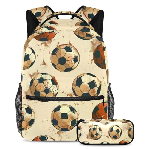Sac à dos vintage de football avec grand compartiment de sport ergonomique