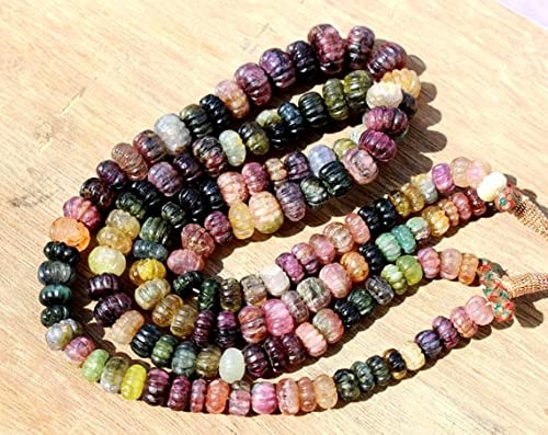 LKBEADS Sznurek 12,7 cm 8-16 mm naturalne wielorowierzchniowe rzeźbione koraliki melonowe