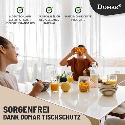 Domar - Tischfolie transparent 2mm nach maß - Made in Germany I Glasklare Tischdecke transparent mit abgeschrägter Kante I Zuverlässiger… – Ansicht 7