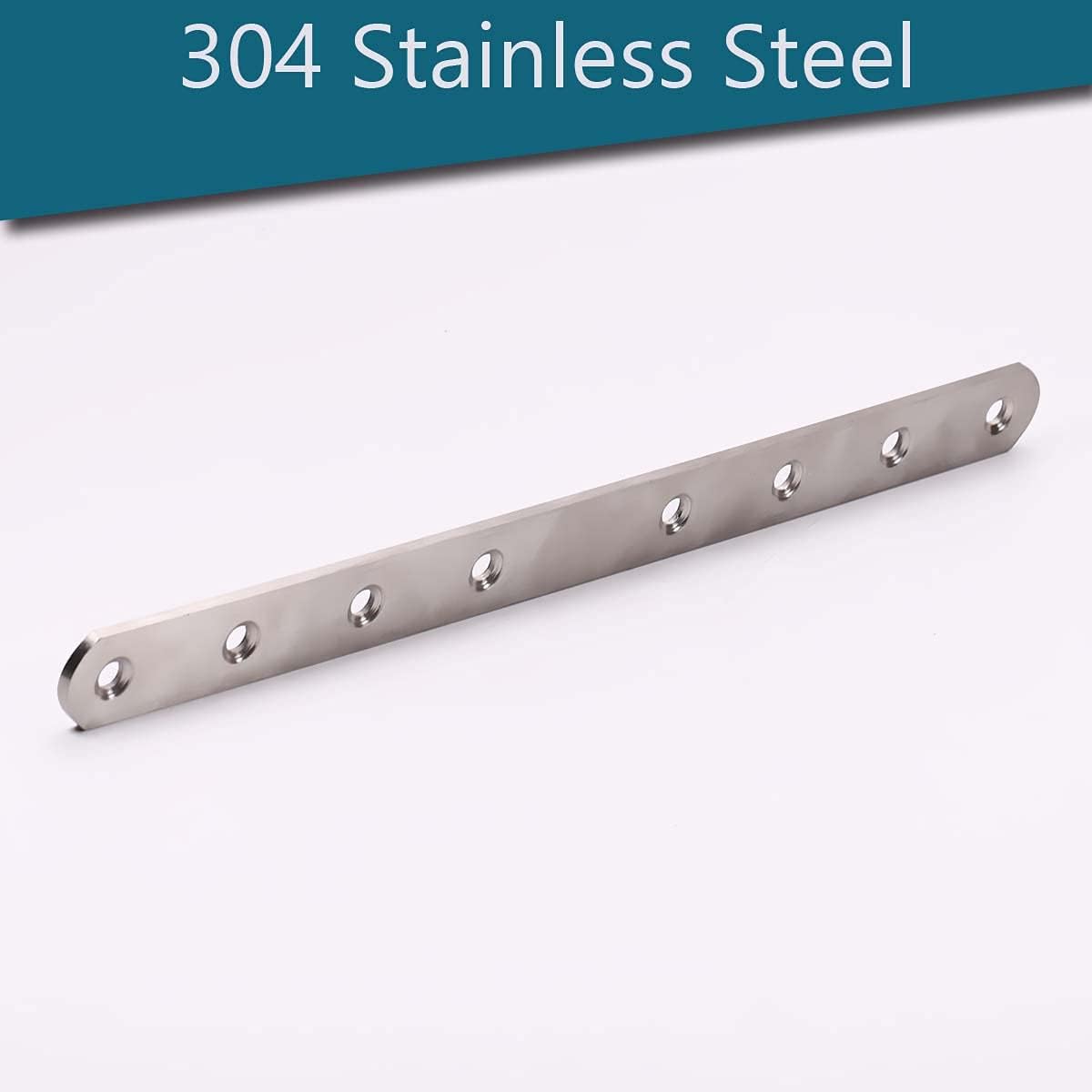 Yinpecly 9.84"x 0.63"x 0.08"(LxWxT) Repair Plate, Flat Fixing Mending Corner Brace Bracket Connector for Beds, 4pcs