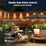 XMCOSY+ Smart Outdoor String Lights - 64ft RGBCWIC Patio Lights with 24 Color Changing Bulbs, LED String Light for Outside Backyard Bistro Party, APP WiFi Control, Work with Alexa, IP65 Waterproof - Image 4
