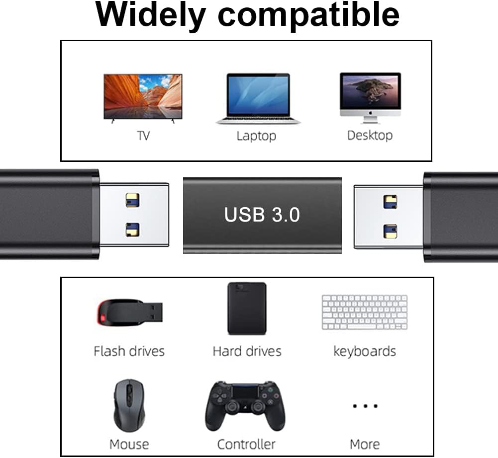 USB to USB Adapter (3 Pack), USB 3.0 Female to Female OTG Adapter 5Gbps for Connect 2 USB Cables
