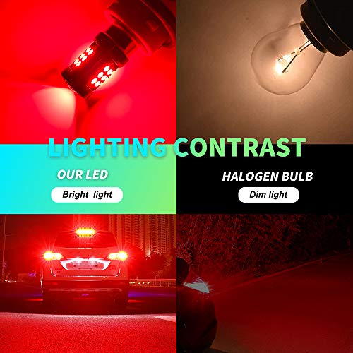 1157 Led Brake Light, Bay15D 2057 2357 7528 Led Bulbs, Brilliant Red Tail Brake Lights 12-24V Led Replacement Bulb For Reverse Trunk Cargo 3Rd Brake Light, Pack Of 2 #TOP1