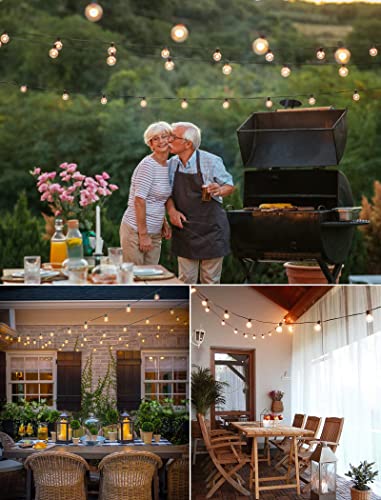 Outdoor String Lights G40 Globe Patio Lights with Edison Glass Bulbs, Waterproof Connectable Hanging Light for Backyard Porch Balcony Party Decor, E12 Socket Base - Image 7