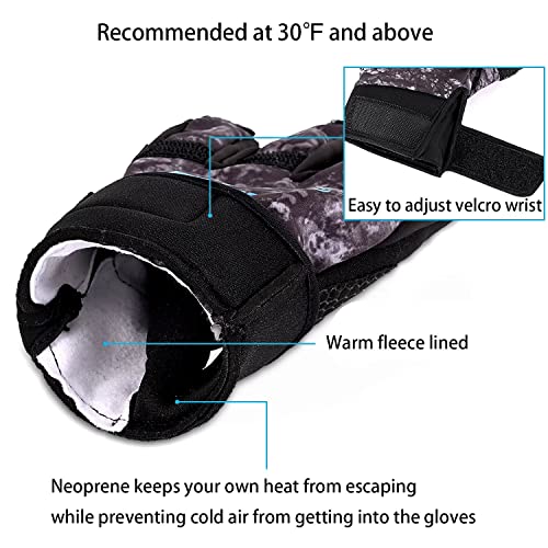 Fishfun Winter Fishing Gloves, Neoprene Touchscreen 3 Cut Fingers, Flexible Warm For Men Women In Cold Weather, Water Repellent For Ice Fishing, Fly Fishing, Photography, Jogging, Hiking, Cycling #TOP2