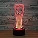 Lampka nocna 3D LED nastrojowe światła kufel do piwa kształt 7 zmieniających się kolorów iluzja lampa przełącznik dotykowy z kablem USB dla dziewcząt dzieci dekoracja do pokoju dziecięcego kreatywne prezenty świąteczne urodzinowe