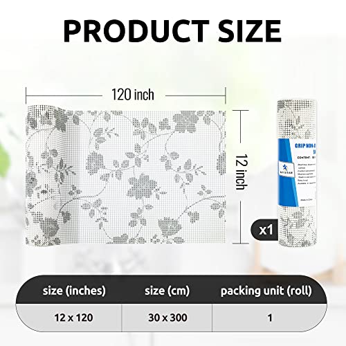 Ray Star Shelf Liner, Non-Adhesive Refrigerator Liners For Shelves 12 * 120 Inch, Vinyl Shelf Drawer Liner Non-Slip Bathroom Cabinet Liner For Kitchen/Storage/Desks (Floral) #TOP6