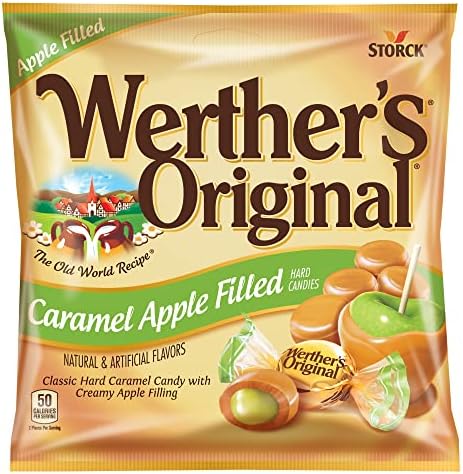 Werther's Original Hard Apple Filled Caramel Candy, 5.5 Oz Bags (Pack of 12)