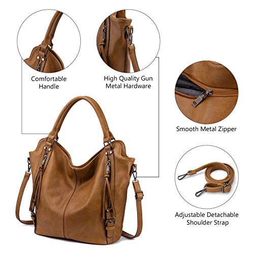 Image of Tote Bag for Women PU Leather Shoulder Bags Fashion Hobo Bags Large Purse and Handbags with Adjustable Shoulder Strap