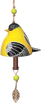Bird Song Bell Garden Decoration,ceramic chimes hanging rustic wind chime bird song bell music wind chimes Festival Gift, Witness Friendship for Backyard Church Hanging Decor, The Porch Decor Yellow