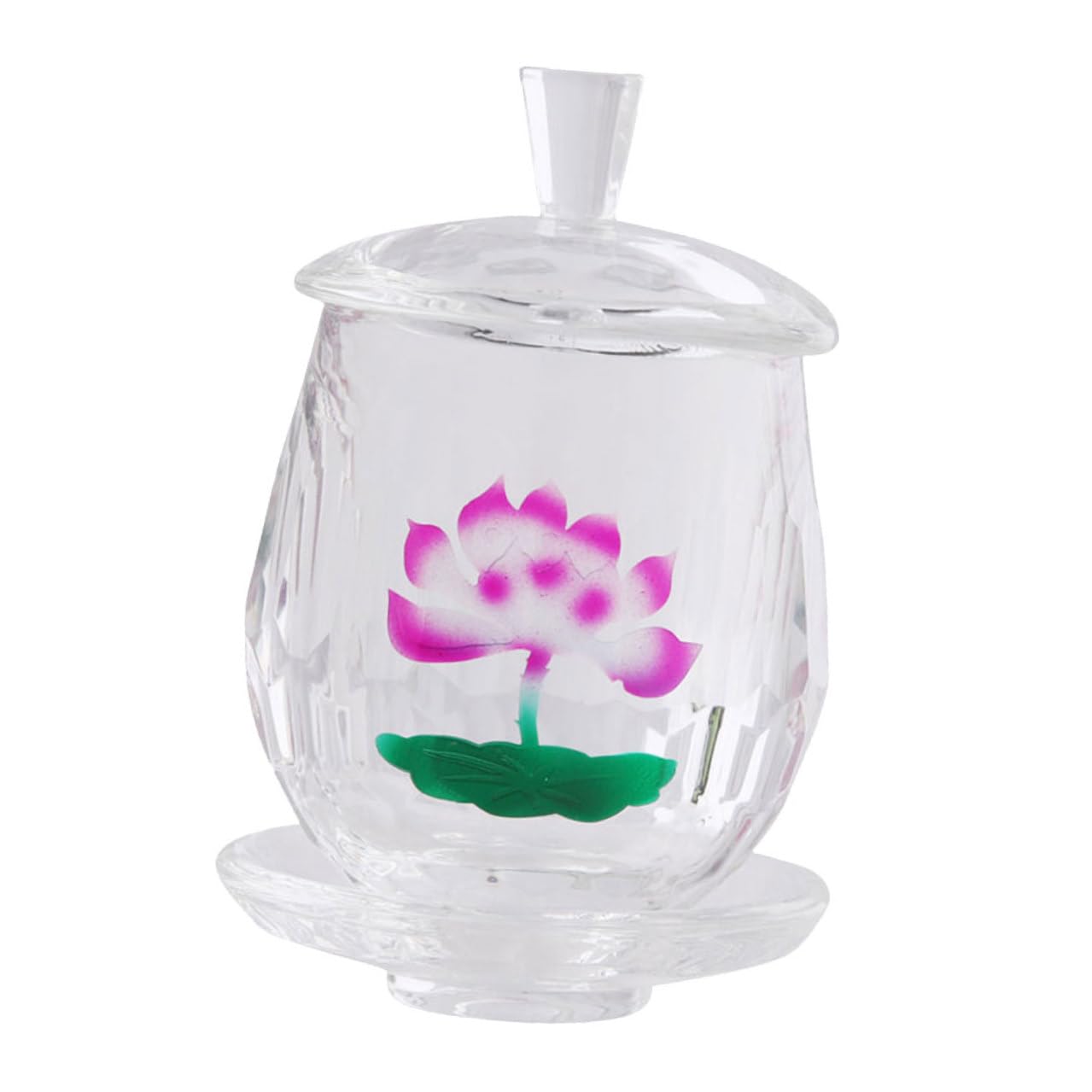 Tasse a eau pure pour offrandes bouddhistes en verre deco temple
