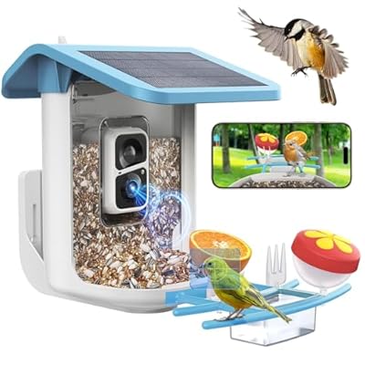 Smart Bird Feeder with Camera, Solar Bird Feede...