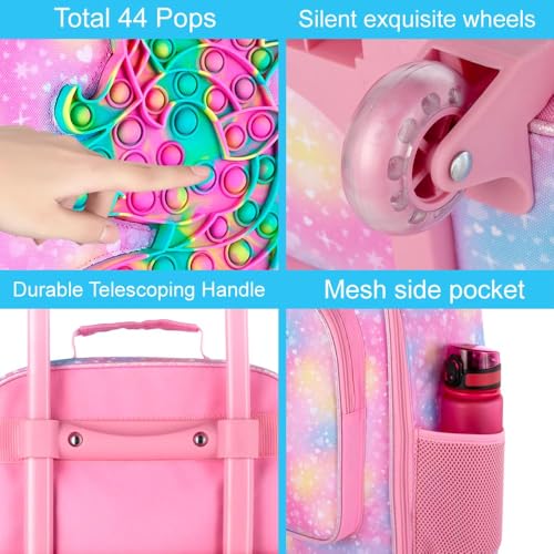 Image of CCJPX Kids Luggage for Girls, Cute Unicorn Suitcase Rolling with Wheels, Travel Carry on for Children Toddler Elementary - Pink