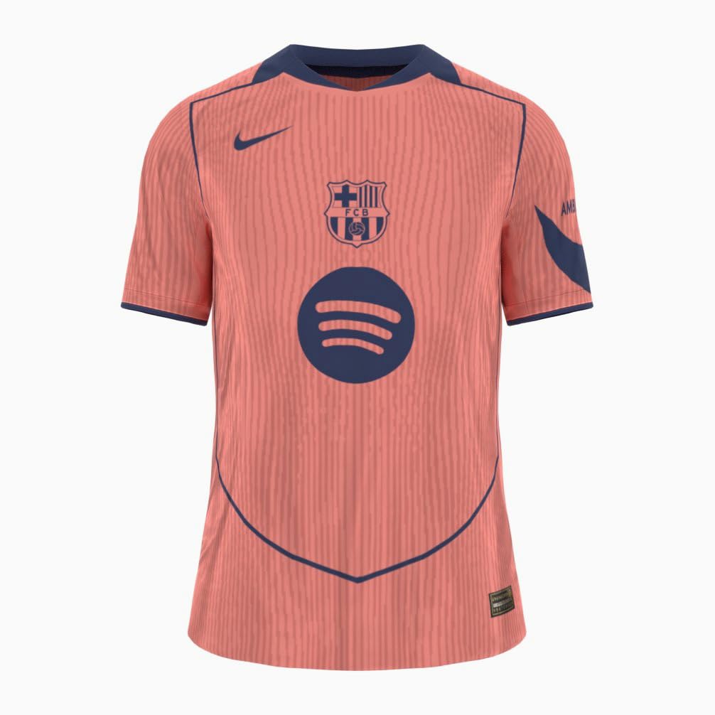 Nike Dziecięca koszulka FCB Dri-FIT SS Stadium 3rd, Bright Mango/Midnight Navy/Midnight, 140/152