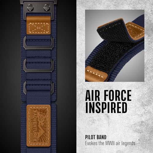 Image of Suitisbest Rugged Bands Compatible for Apple Watch Ultra Band 49mm 46mm 45mm 44mm 42mm(Series 3), 3 Ring Military Nylon Sport Durable Matel Strap for Women Men iWatch Ultra 10 9 8 7 6 5 4 3 SE