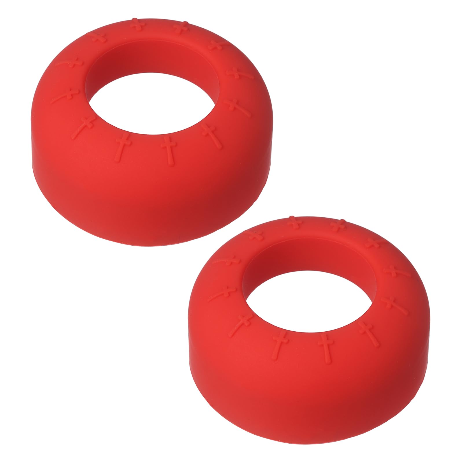 YELARXI Bat Grip Choke Up Ring, Pressure Baseball Rings Bat Knob Soft Silicone Grip Rings Improve Swing and Increase Control 2Pcs & Red - Fit for (Baseball/Softball/Teeball)