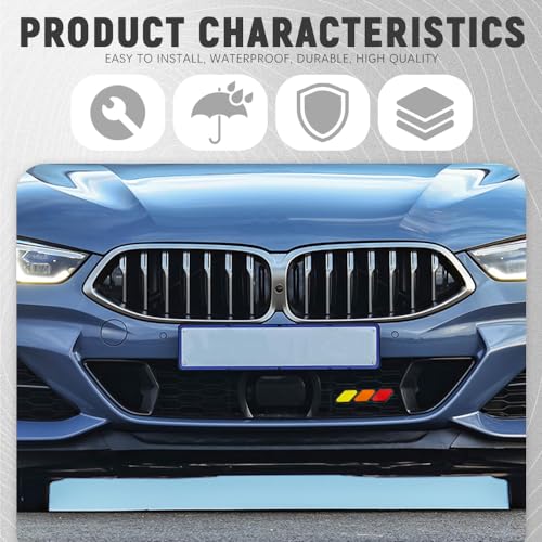 Image of Grille Decor Badge, Upgrade Tri-Color Grille Emblem, Car Modification Grille Insert Trims, Car Badge Emblem Accessories Compatible with Most Cars