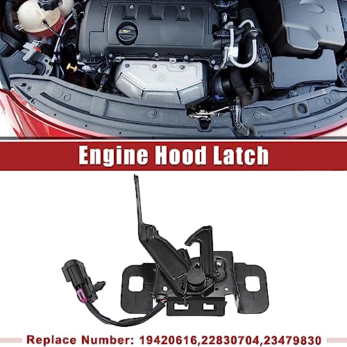 Conjunto de pestillo de capó n.º 22830704 compatible con Chevrolet Malibu negro 2