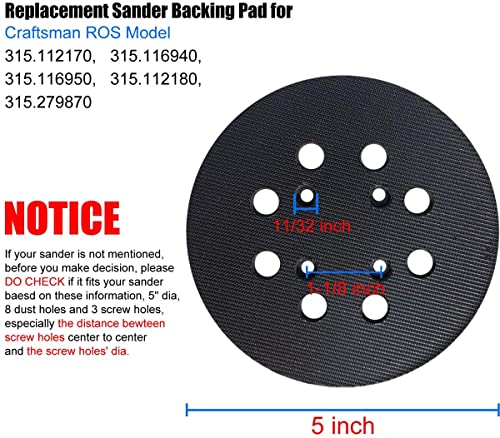 5 Inch Sander Backing Pad Replacement For Craftsman Ros Model 315 Random Orbit Sander #TOP1