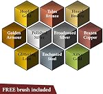 The Army Painter Speedpaint 2.0 Metallics Paint Set, 10 Bottles of Metal Acrylic Contrast Paint in 18ml Incl. 1 Free Basecoating Brush for Miniature Painting